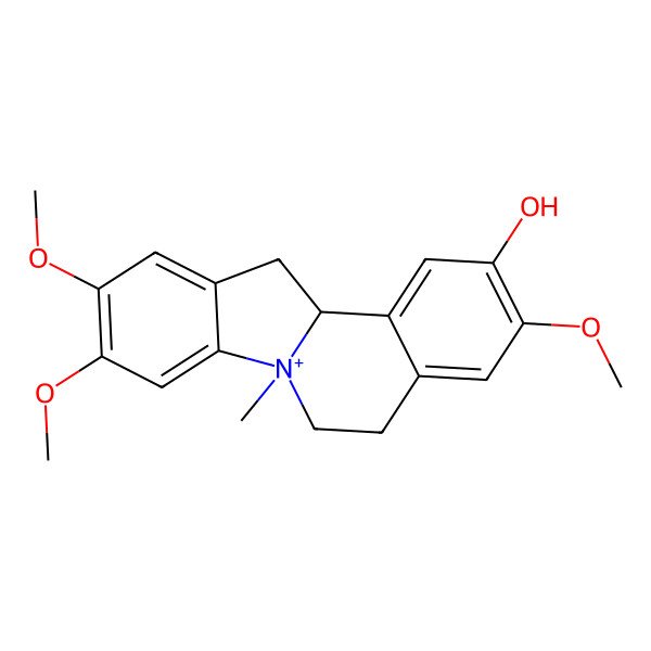 2D Structure of (12aS)-3,9,10-trimethoxy-7-methyl-5,6,12,12a-tetrahydroindolo[2,1-a]isoquinolin-7-ium-2-ol
