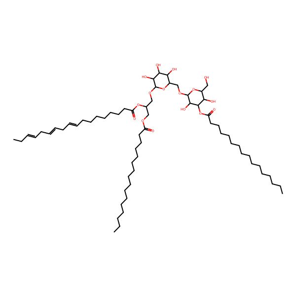 2D Structure of [1-Hexadecanoyloxy-3-[6-[[4-hexadecanoyloxy-3,5-dihydroxy-6-(hydroxymethyl)oxan-2-yl]oxymethyl]-3,4,5-trihydroxyoxan-2-yl]oxypropan-2-yl] octadeca-9,12,15-trienoate