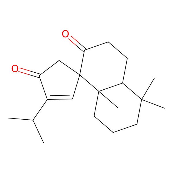 2D Structure of 5,5,8a-Trimethyl-2'-propan-2-ylspiro[3,4,4a,6,7,8-hexahydronaphthalene-1,4'-cyclopent-2-ene]-1',2-dione