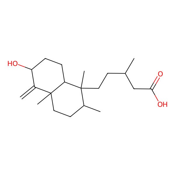 2D Structure of (3R)-5-[(1S,2R,4aR,6S,8aR)-6-hydroxy-1,2,4a-trimethyl-5-methylidene-3,4,6,7,8,8a-hexahydro-2H-naphthalen-1-yl]-3-methylpentanoic acid
