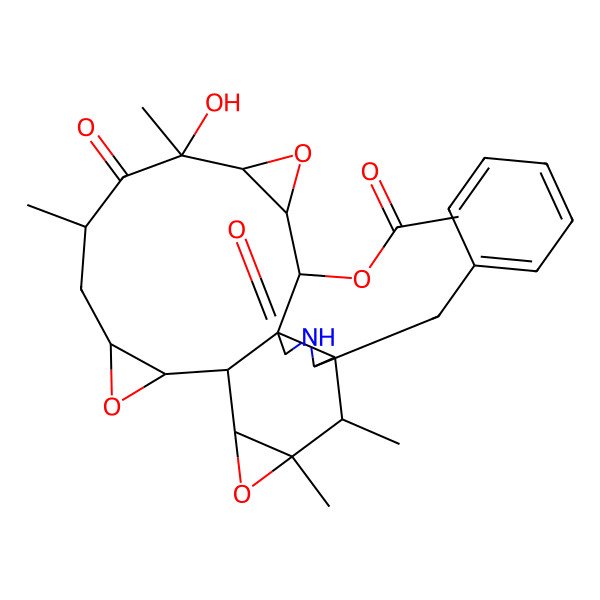 2D Structure of [(1R,2S,3S,5R,6R,8S,10S,12S,13S,14S,16R,17S,18R,19S)-19-benzyl-6-hydroxy-6,8,16,17-tetramethyl-7,21-dioxo-4,11,15-trioxa-20-azahexacyclo[11.8.0.01,18.03,5.010,12.014,16]henicosan-2-yl] acetate