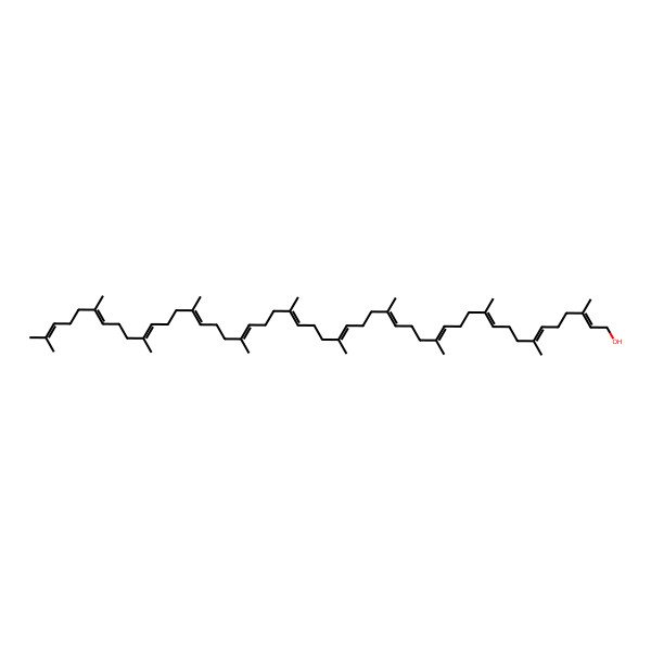 2D Structure of 3,7,11,15,19,23,27,31,35,39,43,47-Dodecamethyloctatetraconta-2,6,10,14,18,22,26,30,34,38,42,46-dodecaen-1-ol 2D Structure of 3,7,11,15,19,23,27,31,35,39,43,47-Dodecamethyloctatetraconta-2,6,10,14,18,22,26,30,34,38,42,46-dodecaen-1-ol