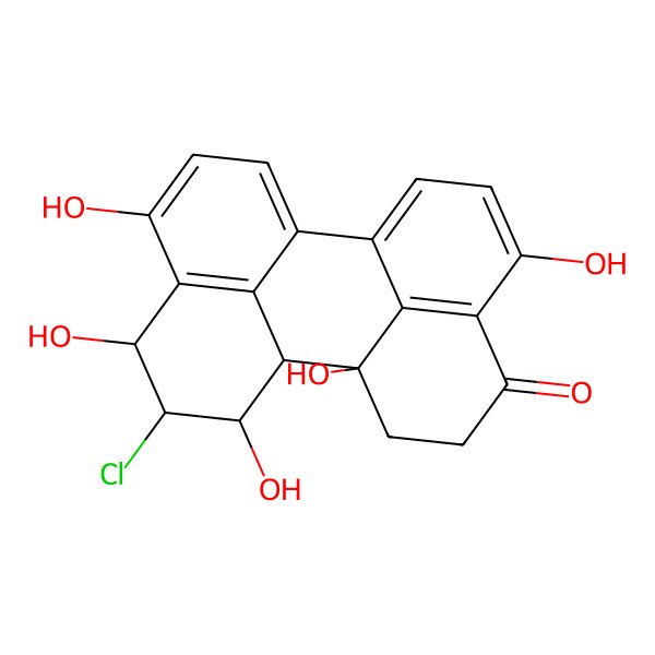 2D Structure of 12beta-chloro-3,9alpha,11beta,13beta,16-pentahydroxy-8,9,10,11,12,13-hexahydro-6(7H)-one
