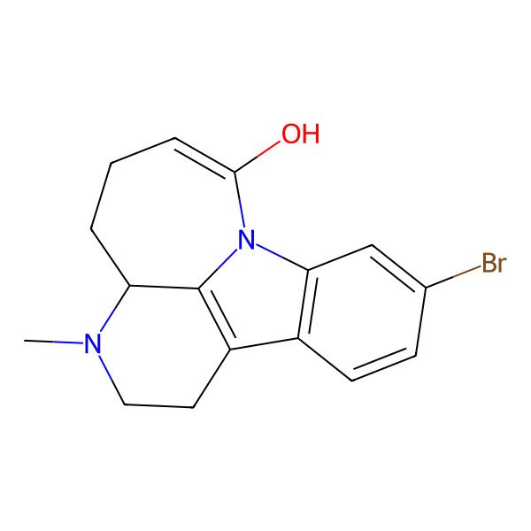 2D Structure of (5R)-13-bromo-4-methyl-4,10-diazatetracyclo[8.6.1.05,17.011,16]heptadeca-1(17),8,11(16),12,14-pentaen-9-ol