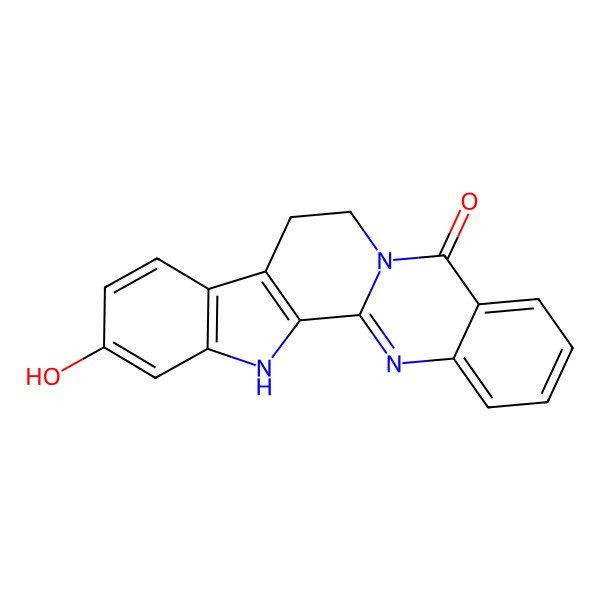 2D Structure of 6-Hydroxy-3,13,21-triazapentacyclo[11.8.0.02,10.04,9.015,20]henicosa-1(21),2(10),4(9),5,7,15,17,19-octaen-14-one