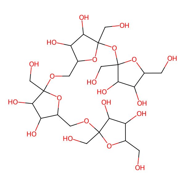2D Structure of (2R,3S,4S,5R)-2-[[(2R,3S,4S,5R)-5-[[(2R,3S,4S,5S)-5-[(2S,3S,4S,5R)-3,4-dihydroxy-2,5-bis(hydroxymethyl)oxolan-2-yl]oxy-3,4-dihydroxy-5-(hydroxymethyl)oxolan-2-yl]methoxy]-3,4-dihydroxy-5-(hydroxymethyl)oxolan-2-yl]methoxy]-2,5-bis(hydroxymethyl)oxolane-3,4-diol