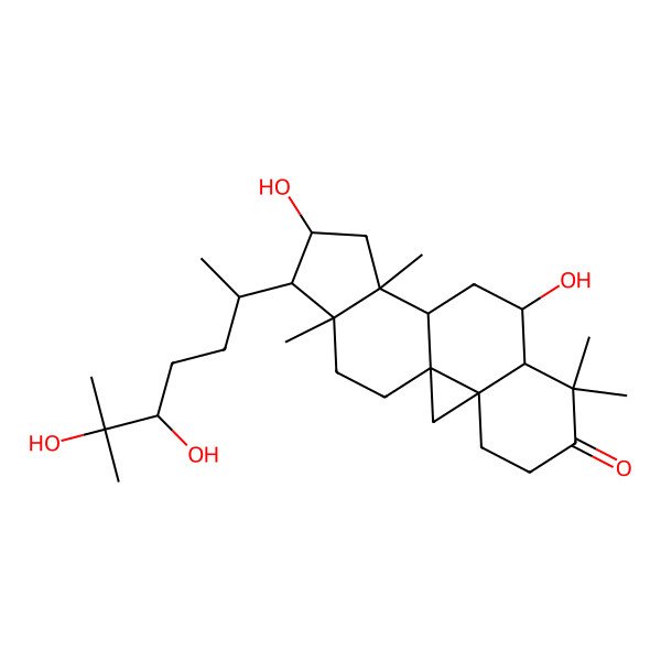 2D Structure of 15-(5,6-Dihydroxy-6-methylheptan-2-yl)-9,14-dihydroxy-7,7,12,16-tetramethylpentacyclo[9.7.0.01,3.03,8.012,16]octadecan-6-one