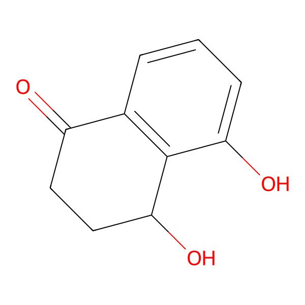 2D Structure of 1(2H)-Naphthalenone, 3,4-dihydro-4,5-dihydroxy-, (S)-