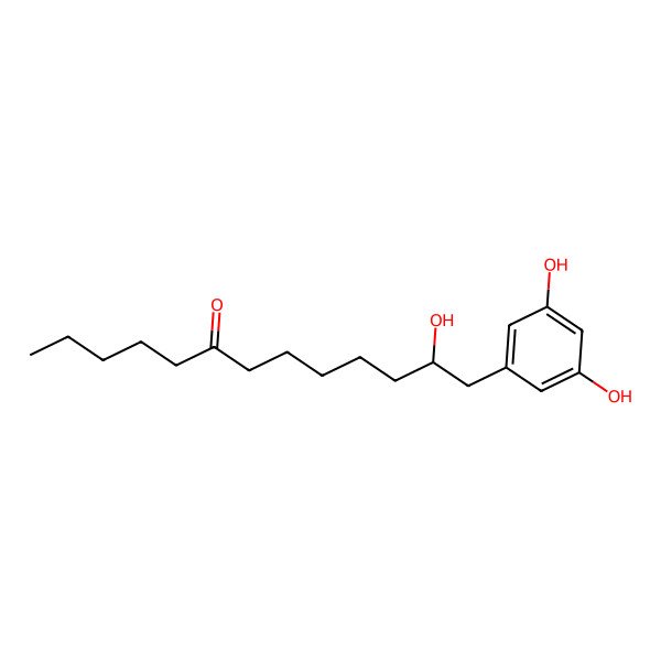 2D Structure of (12R)-13-(3,5-dihydroxyphenyl)-12-hydroxytridecan-6-one