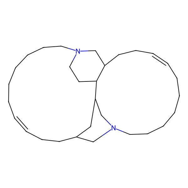 2D Structure of (12R,13S,27S,29S)-1,16-diazatetracyclo[25.3.1.112,16.013,29]dotriaconta-8,23-diene