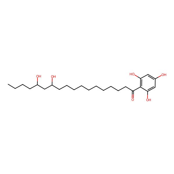 2D Structure of (12R,14S)-12,14-dihydroxy-1-(2,4,6-trihydroxyphenyl)octadecan-1-one