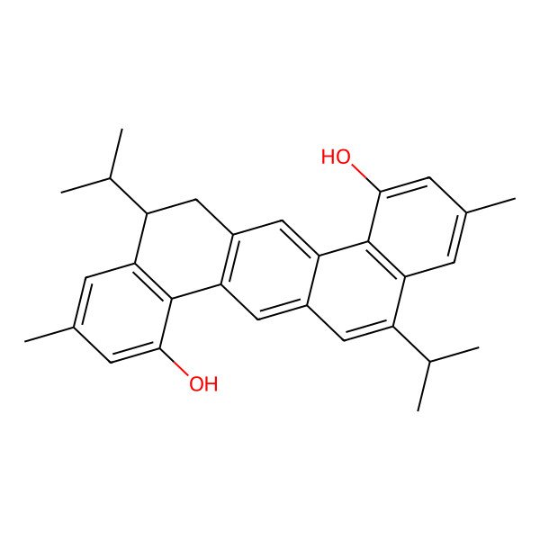 2D Structure of (12S)-3,10-dimethyl-5,12-di(propan-2-yl)-12,13-dihydronaphtho[1,2-b]phenanthrene-1,8-diol