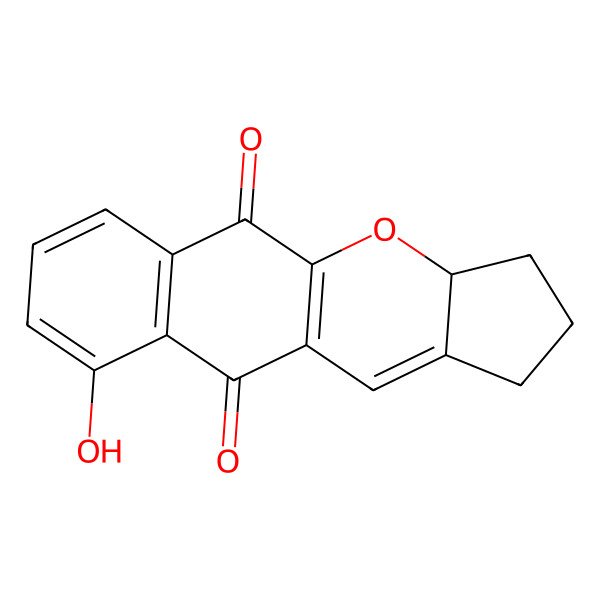 2D Structure of (12S)-4-hydroxy-11-oxatetracyclo[8.7.0.03,8.012,16]heptadeca-1(10),3(8),4,6,16-pentaene-2,9-dione