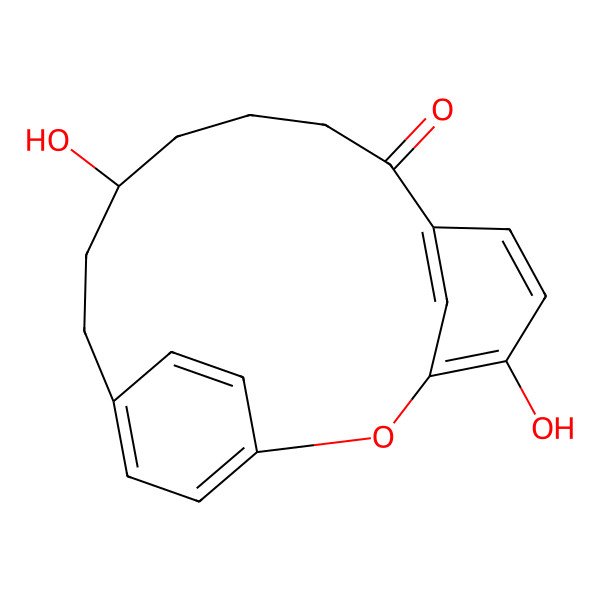 2D Structure of (12S)-4,12-dihydroxy-2-oxatricyclo[13.2.2.13,7]icosa-1(17),3,5,7(20),15,18-hexaen-8-one