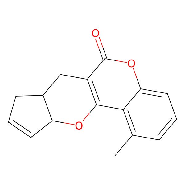 2D Structure of (12S,16R)-3-methyl-8,17-dioxatetracyclo[8.7.0.02,7.012,16]heptadeca-1(10),2,4,6,14-pentaen-9-one
