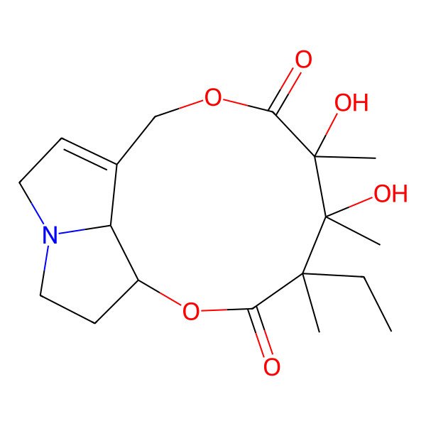 2D Structure of (12xi,13xi)-14,19-Dihydro-12,13-dihydroxy-14-methylcrotalanan-11,15-dione