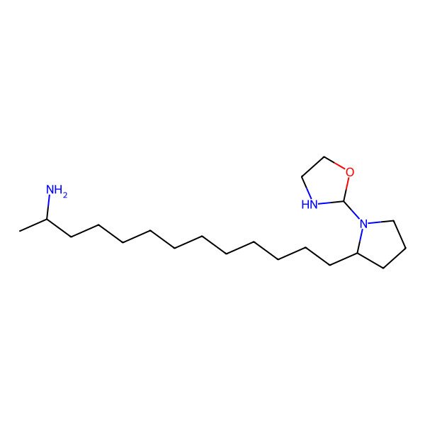 2D Structure of 13-[1-(1,3-Oxazolidin-2-yl)pyrrolidin-2-yl]tridecan-2-amine