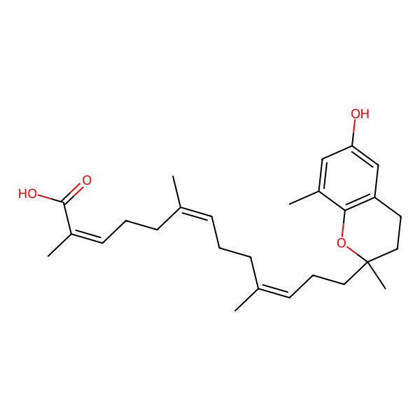 2D Structure of 13-(6-Hydroxy-2,8-dimethyl-3,4-dihydrochromen-2-yl)-2,6,10-trimethyltrideca-2,6,10-trienoic acid