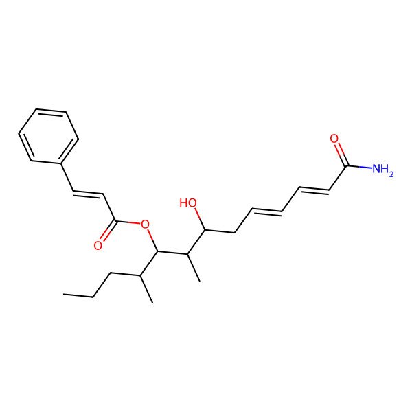 2D Structure of (13-Amino-7-hydroxy-4,6-dimethyl-13-oxotrideca-9,11-dien-5-yl) 3-phenylprop-2-enoate