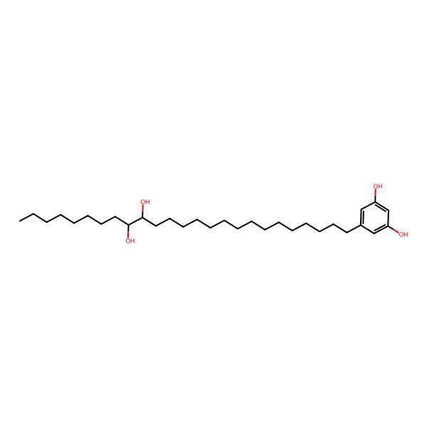 2D Structure of 1,3-Benzenediol, 5-(16,17-dihydroxypentacosyl)-