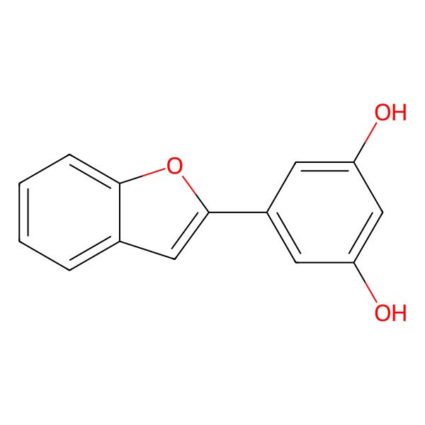 2D Structure of 1,3-Benzenediol, 5-(2-benzofuranyl)- 2D Structure of 1,3-Benzenediol, 5-(2-benzofuranyl)-