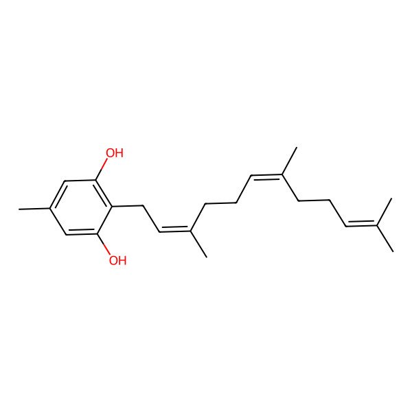 2D Structure of 1,3-Benzenediol, 5-methyl-2-(3,7,11-trimethyl-2,6,10-dodecatrienyl)-