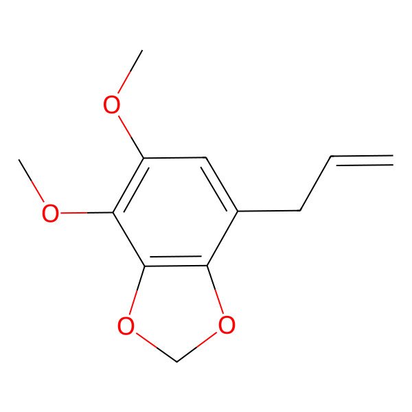 2D Structure of 1,3-Benzodioxole, 4,5-dimethoxy-7-(2-propenyl)-