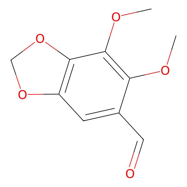 2D Structure of 1,3-Benzodioxole-5-carboxaldehyde, 6,7-dimethoxy-