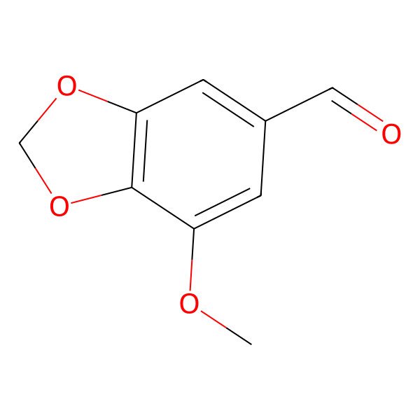 2D Structure of 1,3-Benzodioxole-5-carboxaldehyde, 7-methoxy-