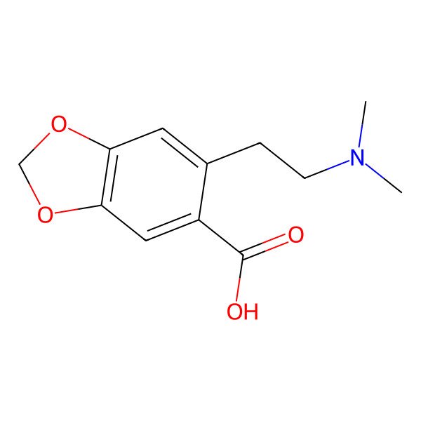2D Structure of 1,3-Benzodioxole-5-carboxylic acid, 6-(2-(dimethylamino)ethyl)-