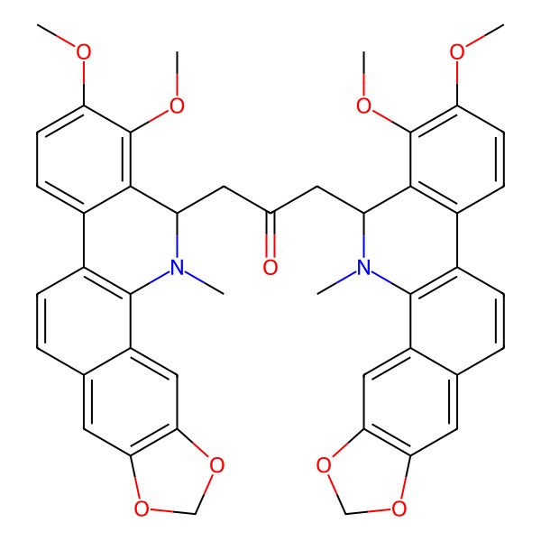 2D Structure of 1,3-bis(1,2-dimethoxy-12-methyl-13H-[1,3]benzodioxolo[5,6-c]phenanthridin-13-yl)propan-2-one