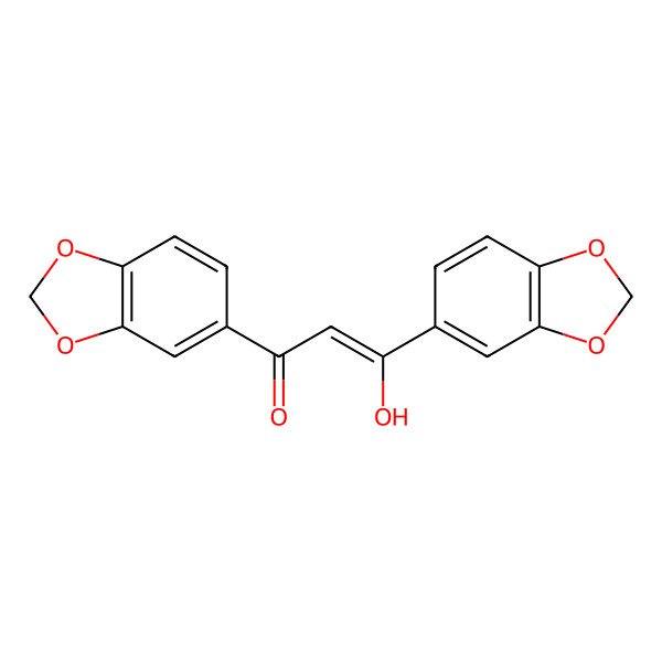 2D Structure of 1,3-Bis(1,3-benzodioxol-5-yl)-3-hydroxy-2-propen-1-one 2D Structure of 1,3-Bis(1,3-benzodioxol-5-yl)-3-hydroxy-2-propen-1-one