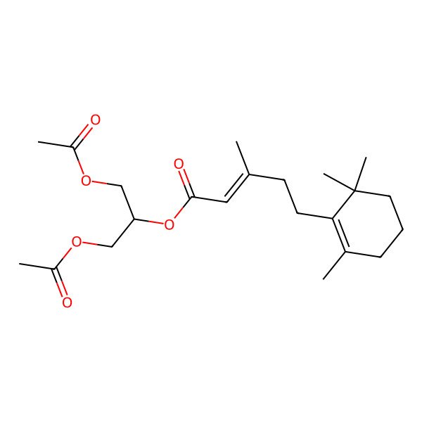 2D Structure of 1,3-Diacetyloxypropan-2-yl 3-methyl-5-(2,6,6-trimethylcyclohexen-1-yl)pent-2-enoate
