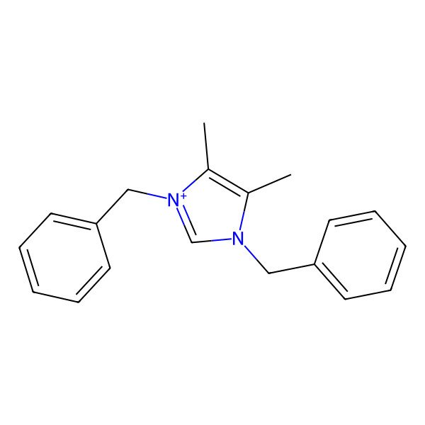 2D Structure of 1,3-Dibenzyl-4,5-dimethylimidazol-1-ium