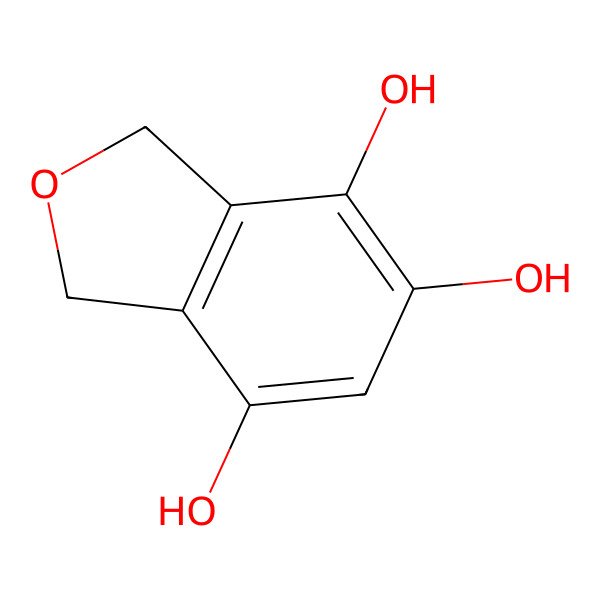 2D Structure of 1,3-Dihydroisobenzofuran-4,5,7-triol