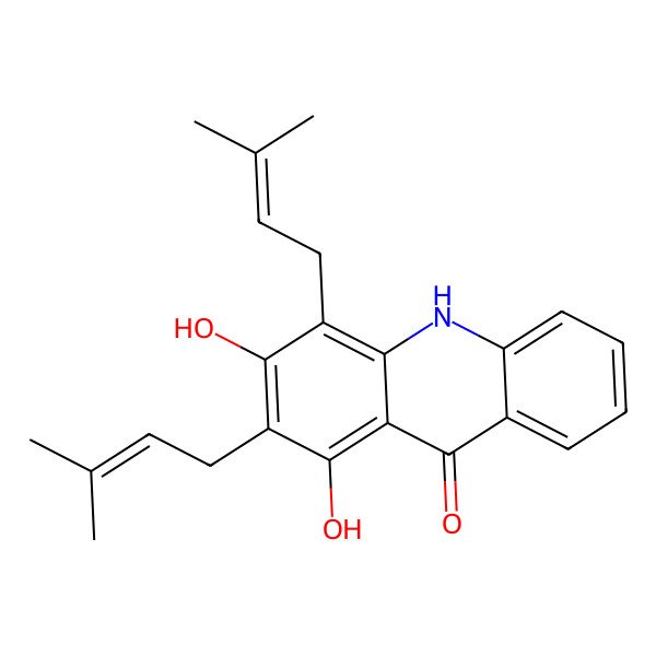 2D Structure of 1,3-Dihydroxy-2,4-diprenylacridone