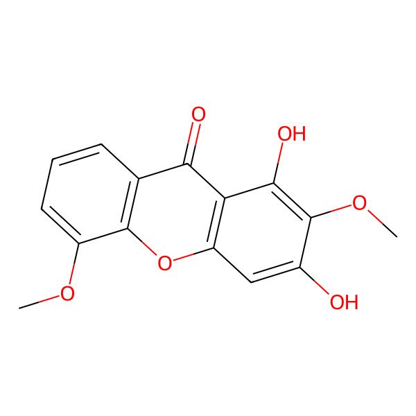 2D Structure of 1,3-Dihydroxy-2,5-dimethoxyxanthone