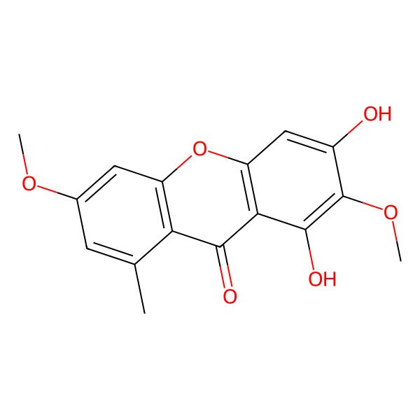 2D Structure of 1,3-Dihydroxy-2,6-dimethoxy-8-methylxanthen-9-one