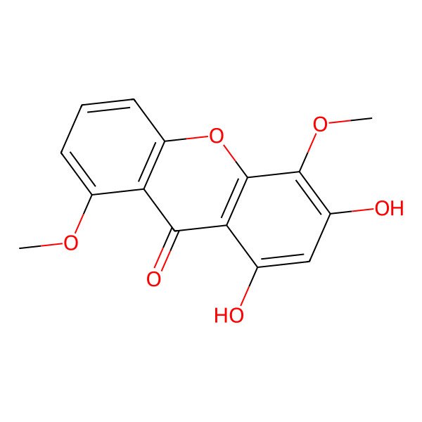2D Structure of 1,3-Dihydroxy-4,8-dimethoxyxanthen-9-one