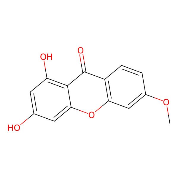 2D Structure of 1,3-Dihydroxy-6-methoxy-9H-xanthen-9-one