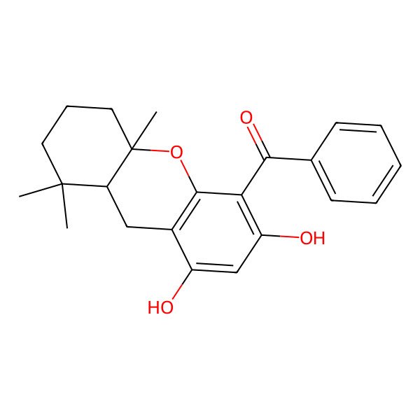 2D Structure of (1,3-dihydroxy-8,8,10a-trimethyl-6,7,8a,9-tetrahydro-5H-xanthen-4-yl)-phenylmethanone