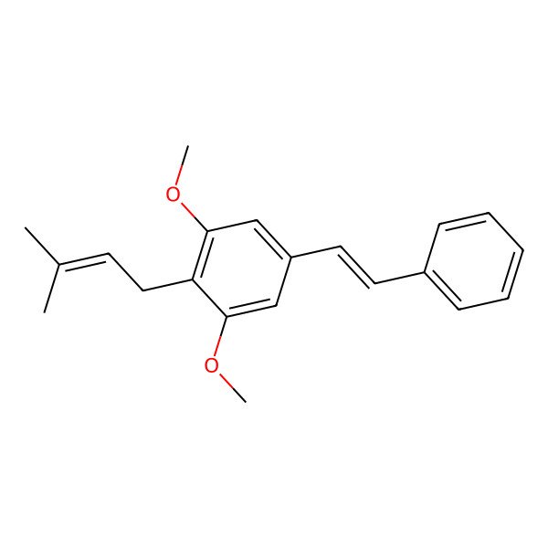 2D Structure of 1,3-dimethoxy-2-(3-methylbut-2-enyl)-5-[(E)-2-phenylethenyl]benzene