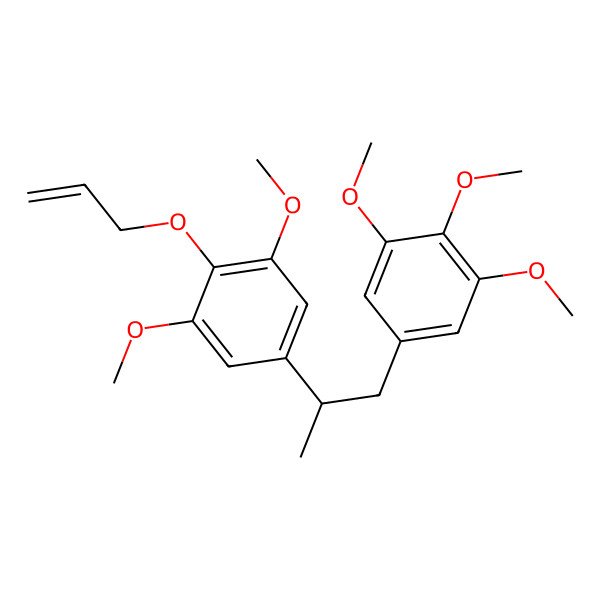 2D Structure of 1,3-Dimethoxy-2-prop-2-enoxy-5-[1-(3,4,5-trimethoxyphenyl)propan-2-yl]benzene