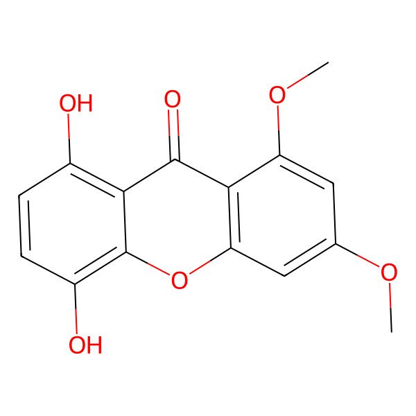 2D Structure of 1,3-Dimethoxy-5,8-dihydroxyxanthone
