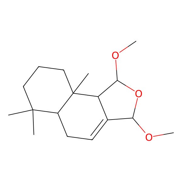2D Structure of 1,3-Dimethoxy-6,6,9a-trimethyl-1,3,5,5a,7,8,9,9b-octahydrobenzo[e][2]benzofuran
