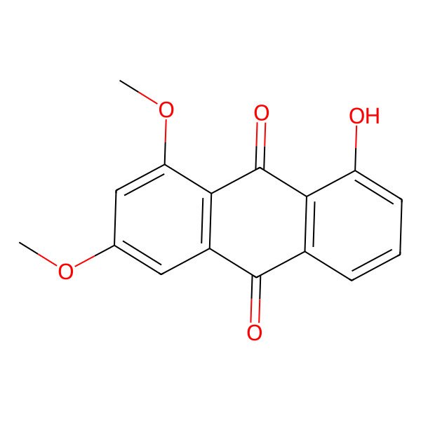 2D Structure of 1,3-Dimethoxy-8-hydroxy-9,10-anthraquinone