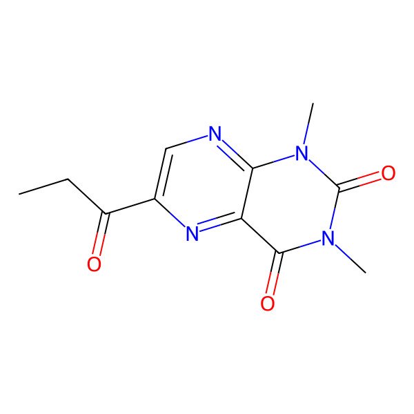 2D Structure of 1,3-Dimethyl-6-propanoylpteridine-2,4-dione