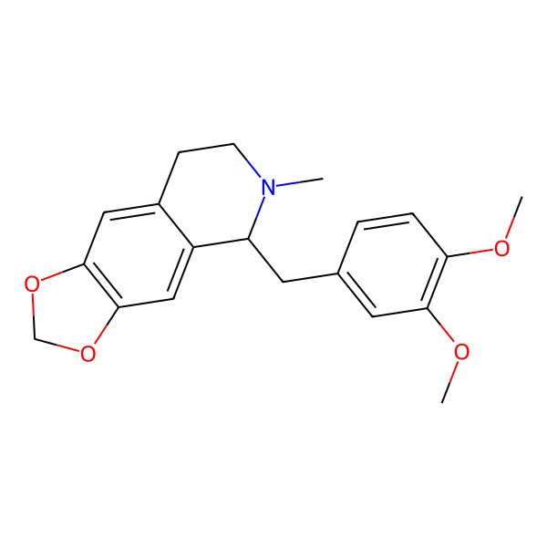 2D Structure of 1,3-Dioxolo[4,5-g]isoquinoline, 5-[(3,4-dimethoxyphenyl)methyl]-5,6,7,8-tetrahydro-6-methyl-, (R)-