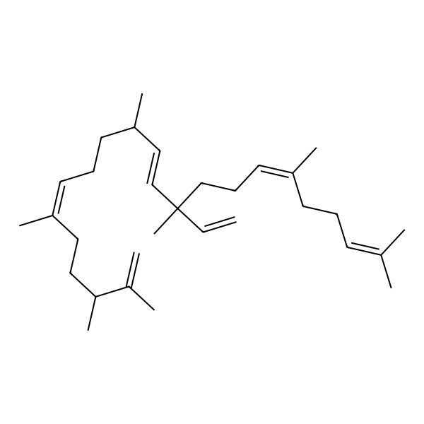 2D Structure of 13-Ethenyl-2,3,6,10,13,17,21-heptamethyldocosa-1,6,11,16,20-pentaene