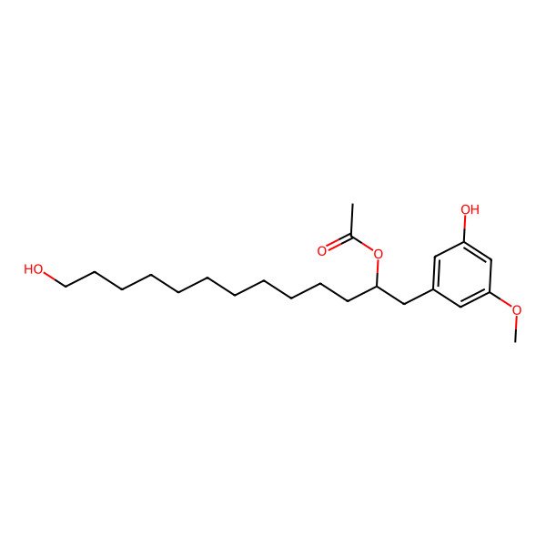 2D Structure of [13-Hydroxy-1-(3-hydroxy-5-methoxyphenyl)tridecan-2-yl] acetate